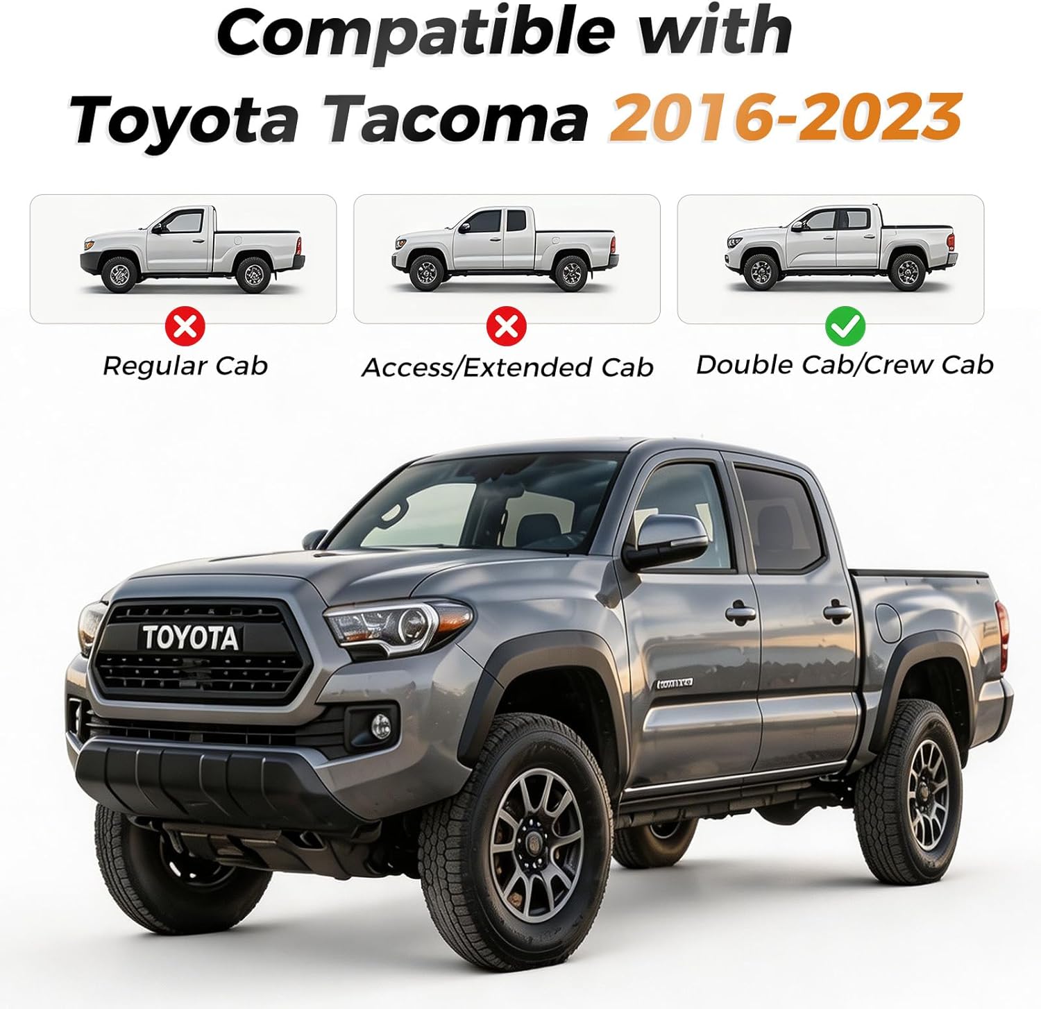 Thumbnail 5 de Coverado Tacoma Front Seat Covers: Custom Fit Faux Leather for Toyota Tacoma (2005-2023) – Black