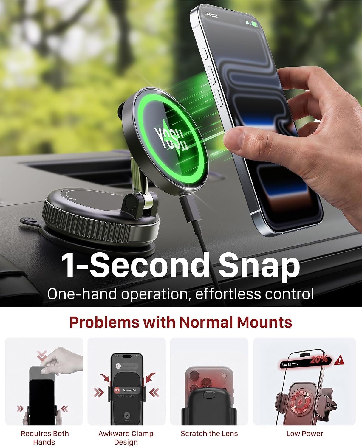 Thumbnail 2 de YOSH Magsafe Car Mount Charger 15W