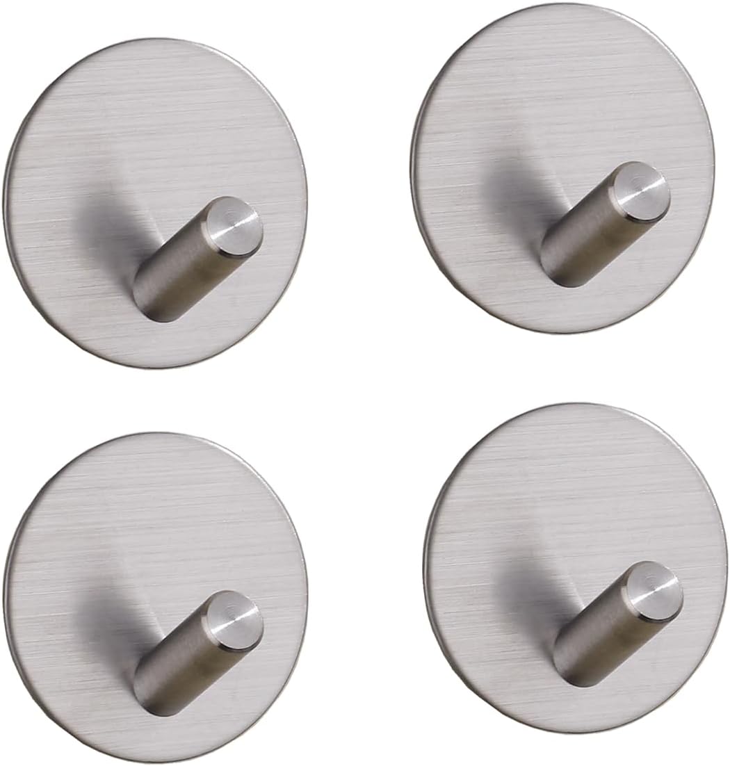 Thumbnail 2 de LYLIN Ganci adesivi in acciaio inox SUS304 per portasciugamani, gancio da parete bianco obliquo (4 pezzi)