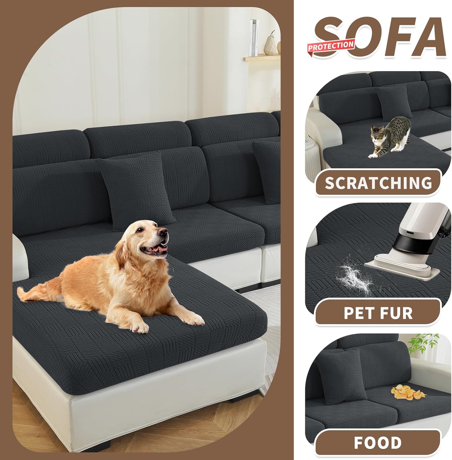 Thumbnail 6 de Ystyle Funda Asiento Sofa Ajustable Gris