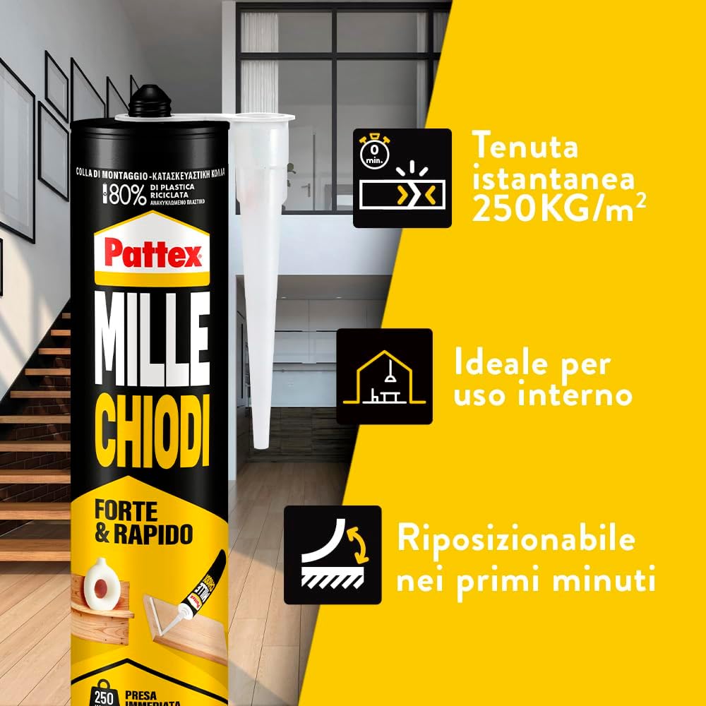 Detalle de Pattex Millechiodi Forte & Rapido adesivo di montaggio 400 g