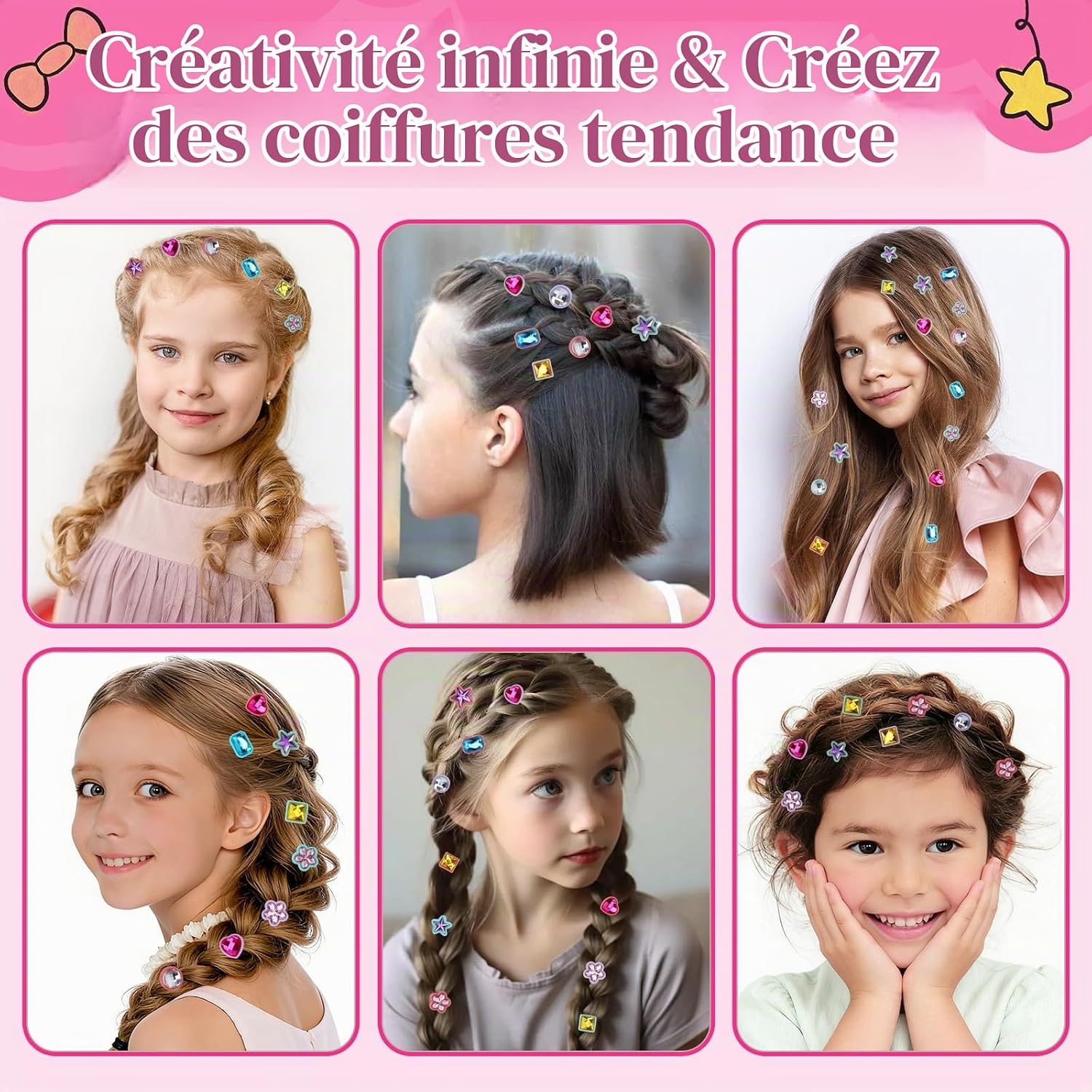 Thumbnail 3 de WhizWinks MBK-388Y DIY-haaraccessoireset met herbruikbare strass