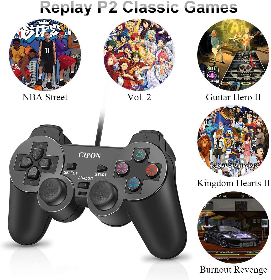 Thumbnail 3 de Cipon PS2 Controller Wired gamepad with 1.8M cable