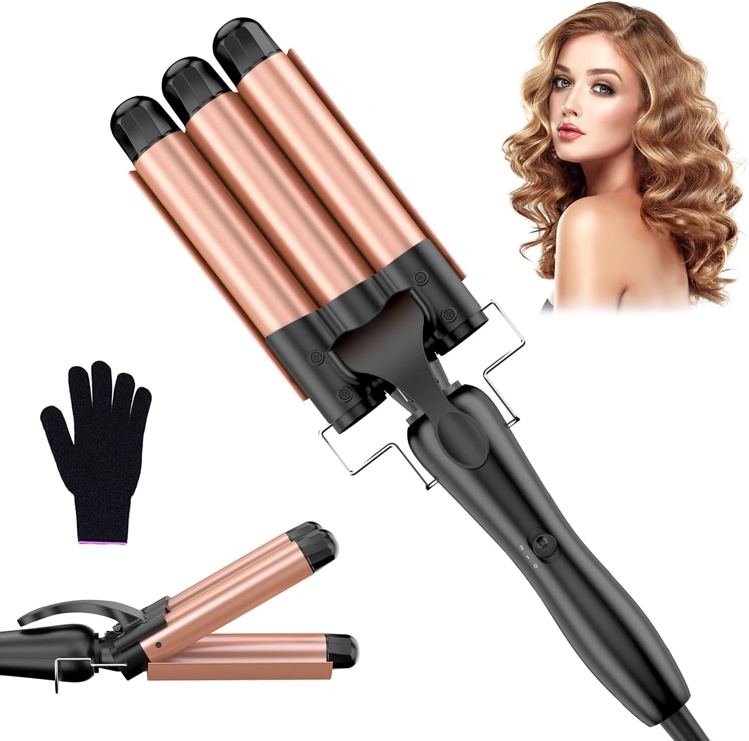 Imagen de Rizador 25 mm oro rosa para rizos perfectos en OfertitasTOP