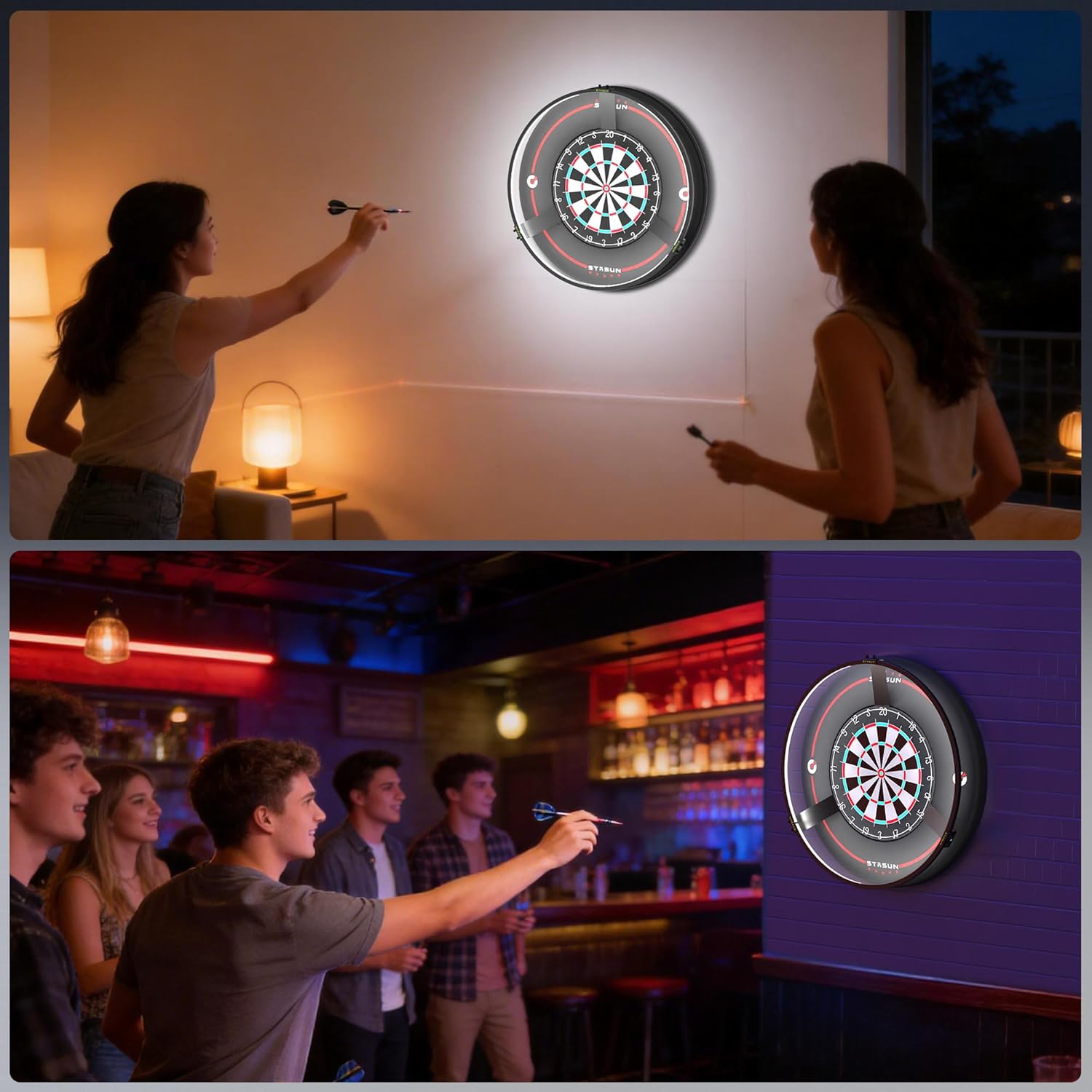 Thumbnail 5 de STASUN 360° LED Dartboard Light with Magnetic Mounting – 24W 6500K, Dimmable Surround Ring