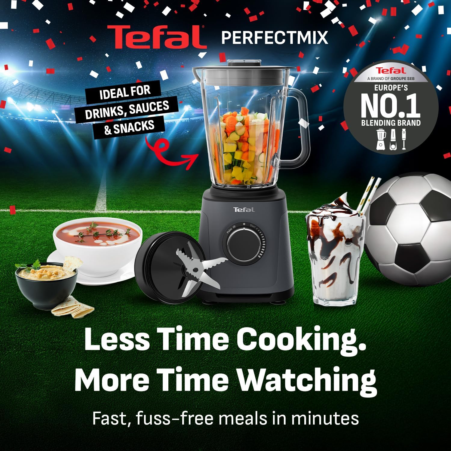 Thumbnail 1 de Tefal PerfectMix High-Speed Blender BL771BG0: 1200W, 2L Glass Jug with Powelix Blades