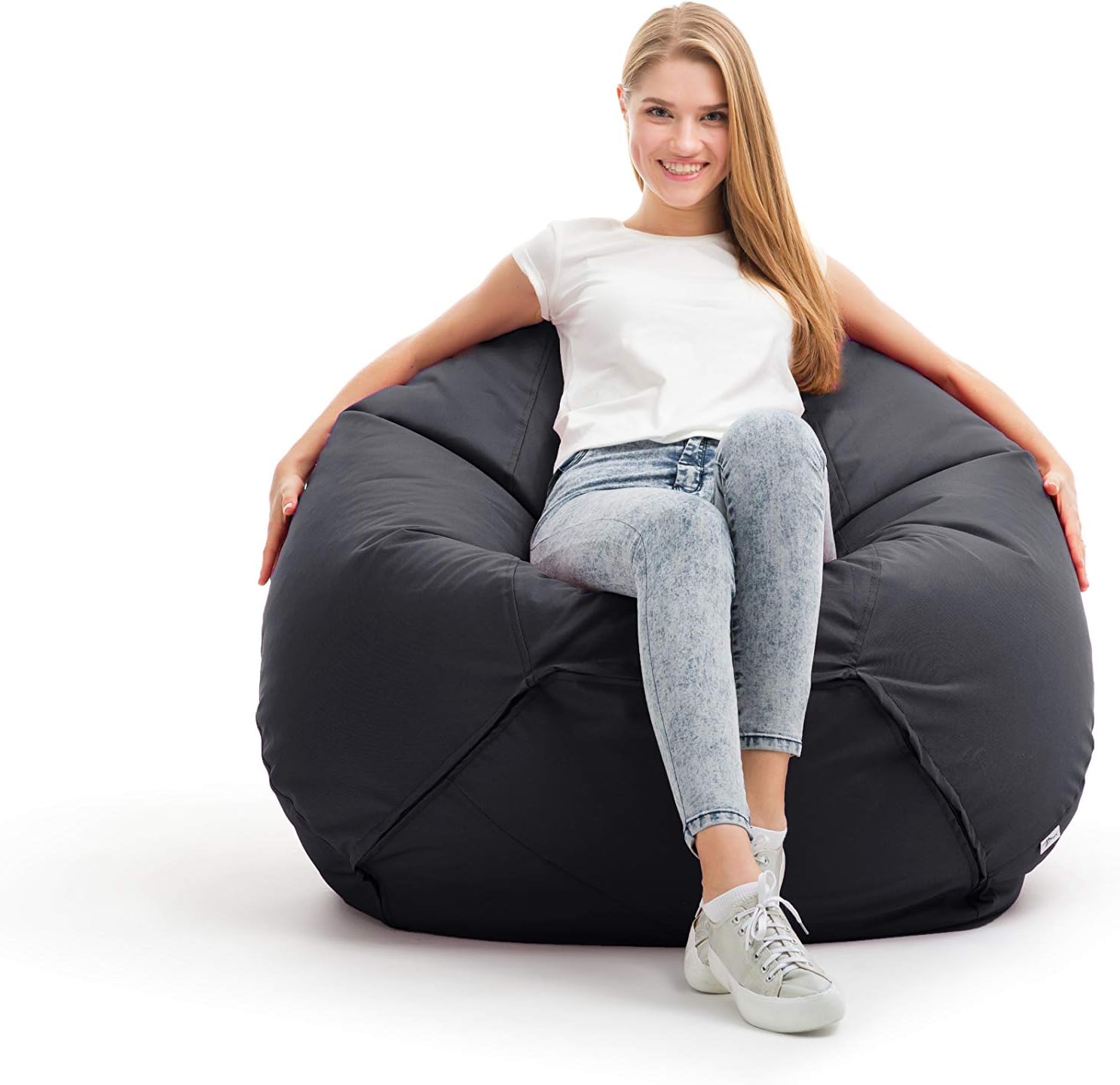 Detalle de Bruni Bean Bag Classico M (Grau) – Sitzsack Outdoor & Indoor mit abnehmbarem Bezug und Innensack