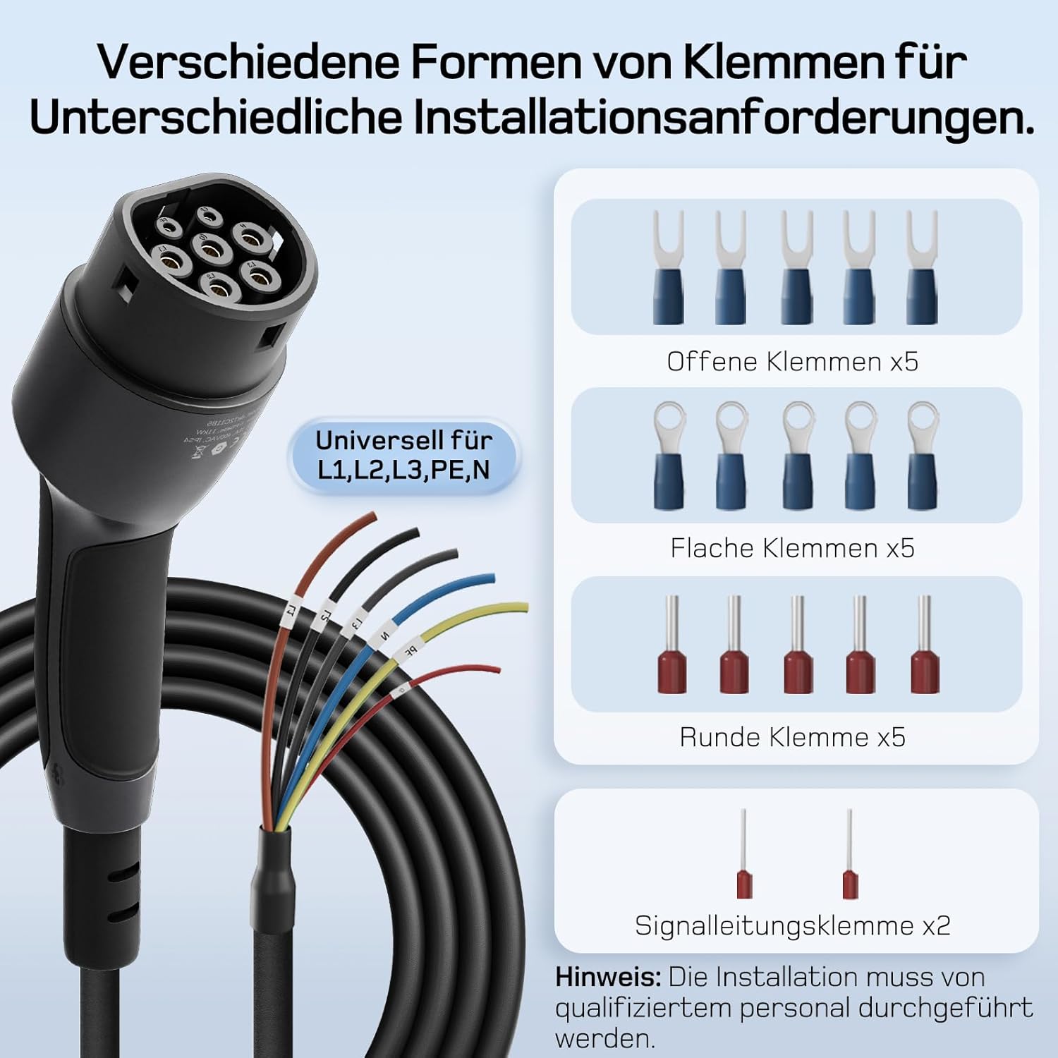 Thumbnail 1 de dé Typ 2 Ladekabel offenes Ende 11 kW (10 m, 16 A, 3-phasig) als Wallbox-Ersatzkabel