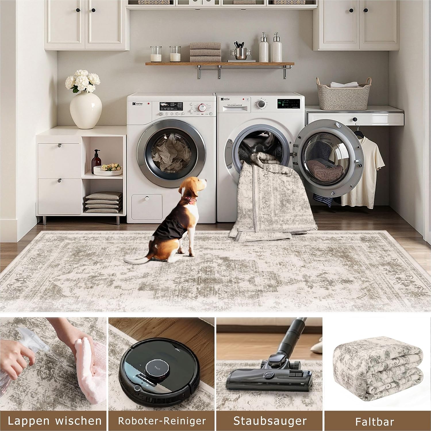 Thumbnail 2 de HUGEAR Vintage Beige Teppich 240x300 cm