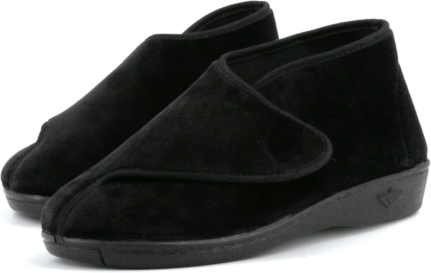 Detalle de JOMIX winterpantoffels voor dames met klittenband, warme voering en antislipzool