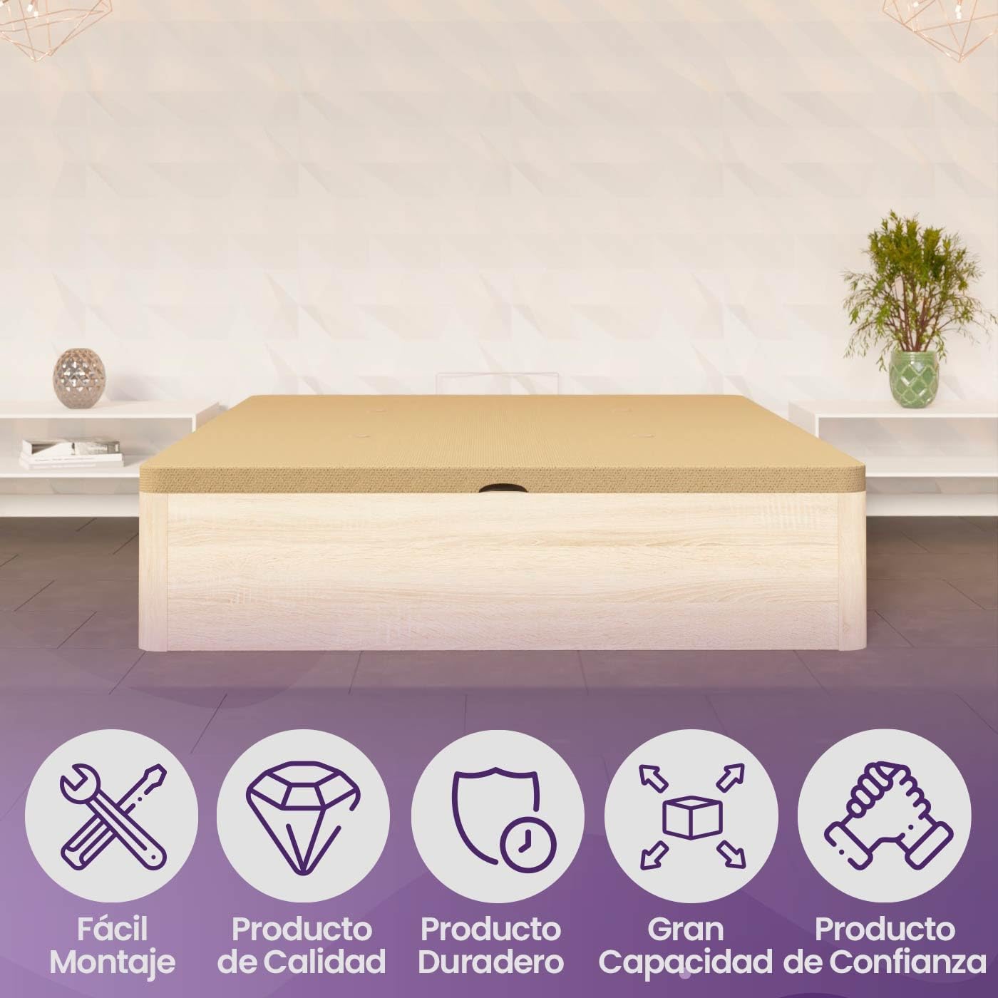 Thumbnail 4 de mattfy Cambria Canapé Abatible de Madera 🛏️ 135x190