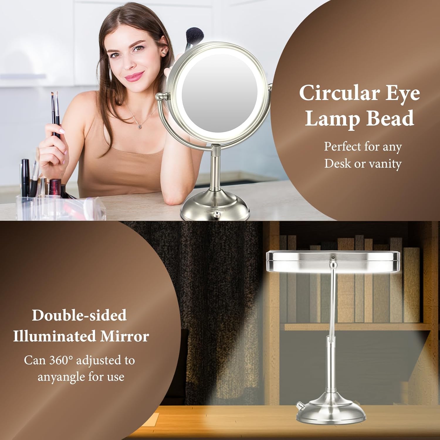 Thumbnail 6 de Professional 8.5" Large Lighted Makeup Mirror 10X with 3-Color Lights 💄