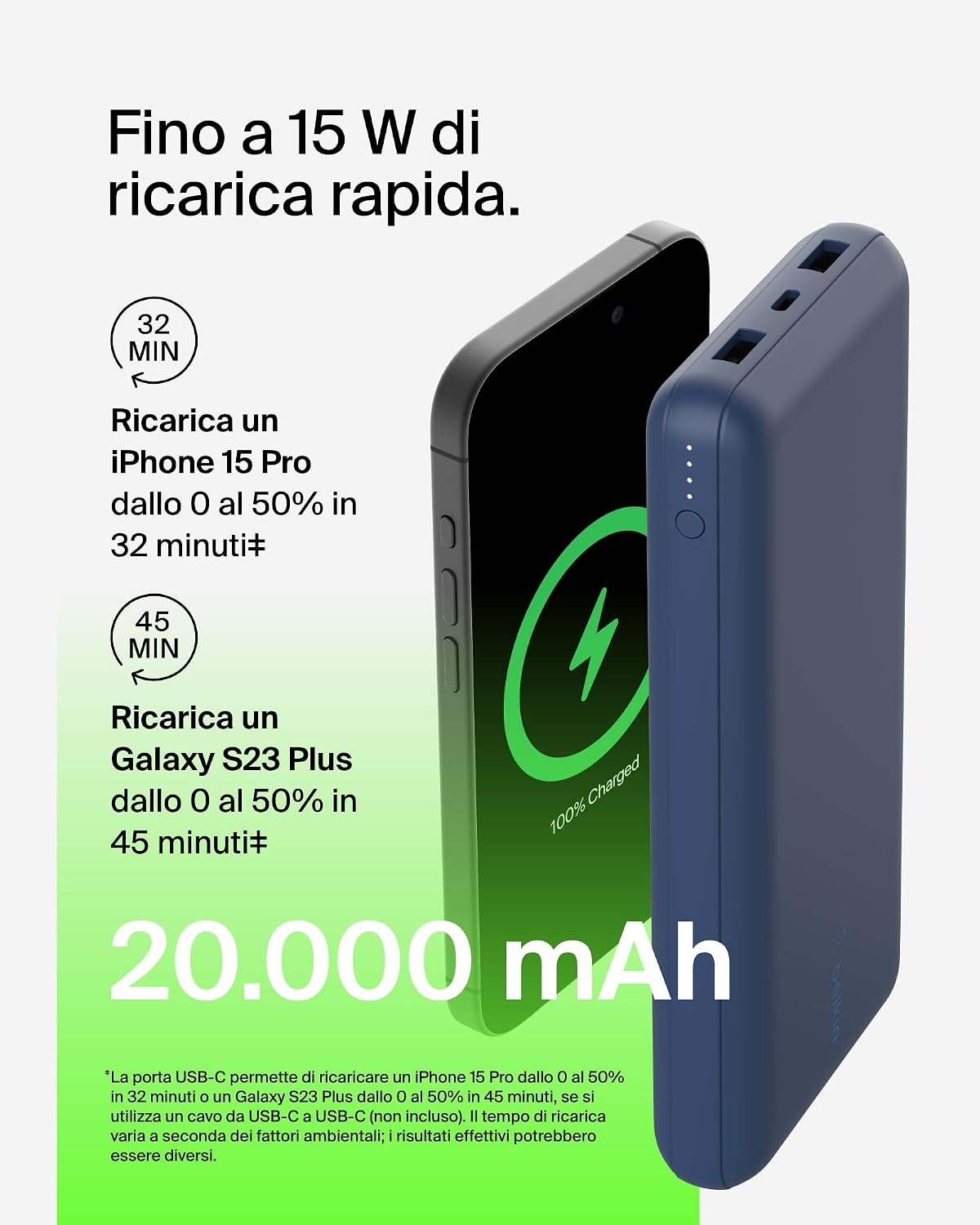 Thumbnail 3 de Belkin Caricabatterie portatile USB-C 20K