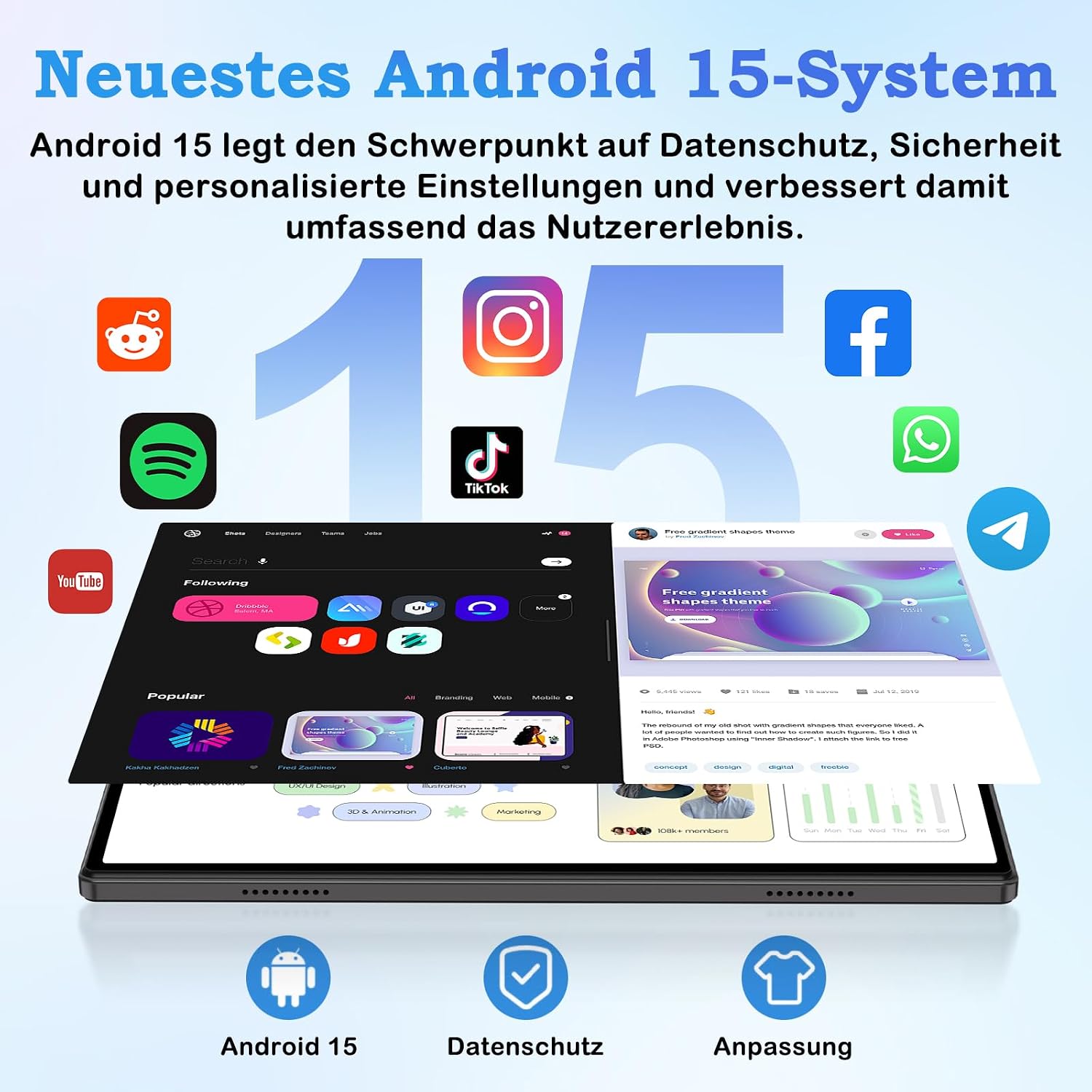 Detalle de ZIOVO Android 15 Tablet 10 Zoll