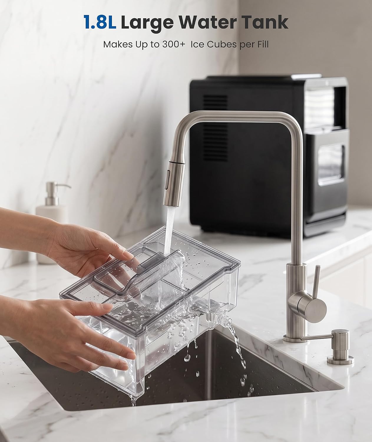 Detalle de Electactic Countertop Ice Maker, 27 lb Capacity