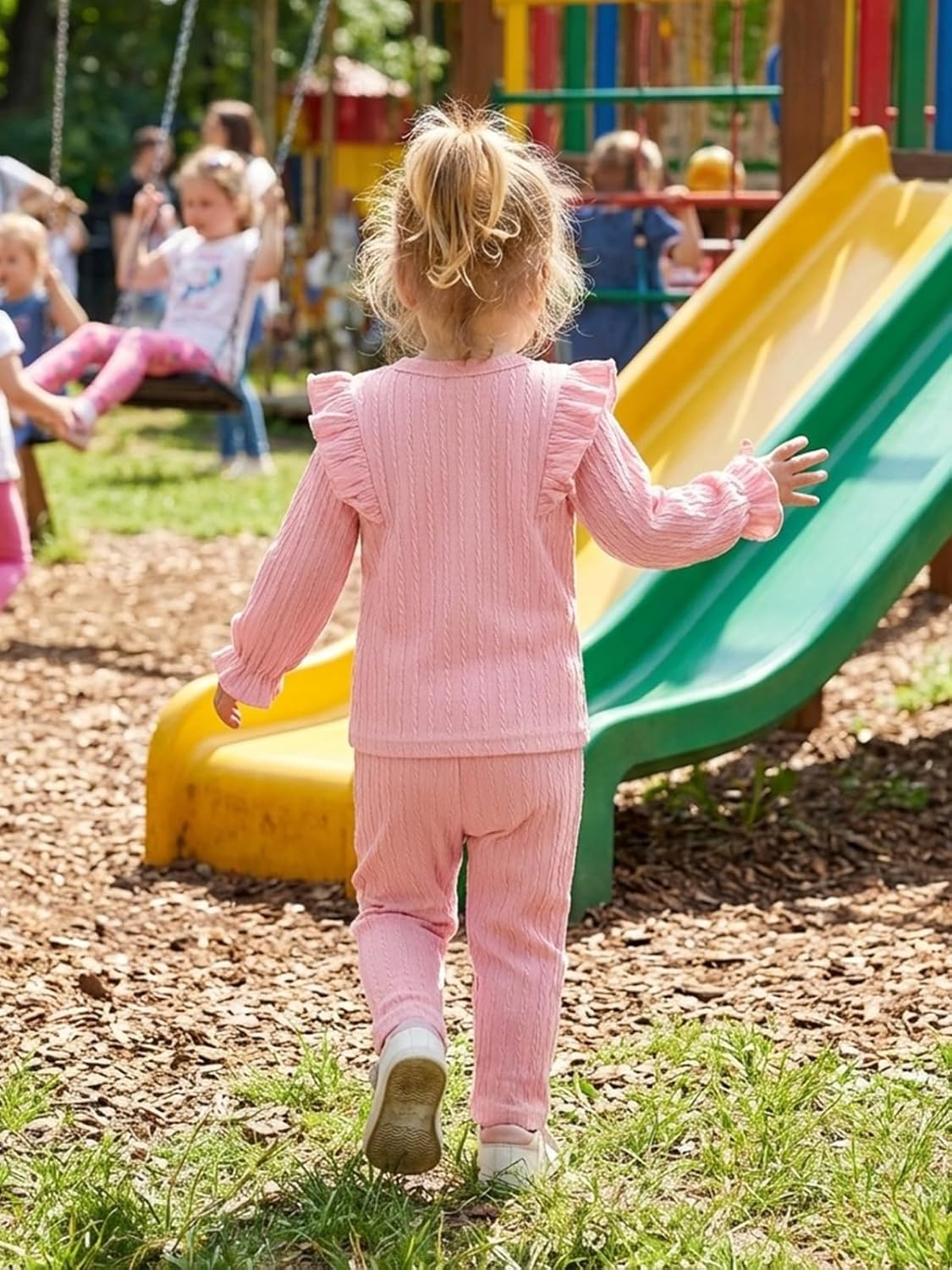 Thumbnail 3 de Valcatch Baby Girls Clothes Set 2 Piece: Ruffle Long Sleeve T-Shirt & Trousers