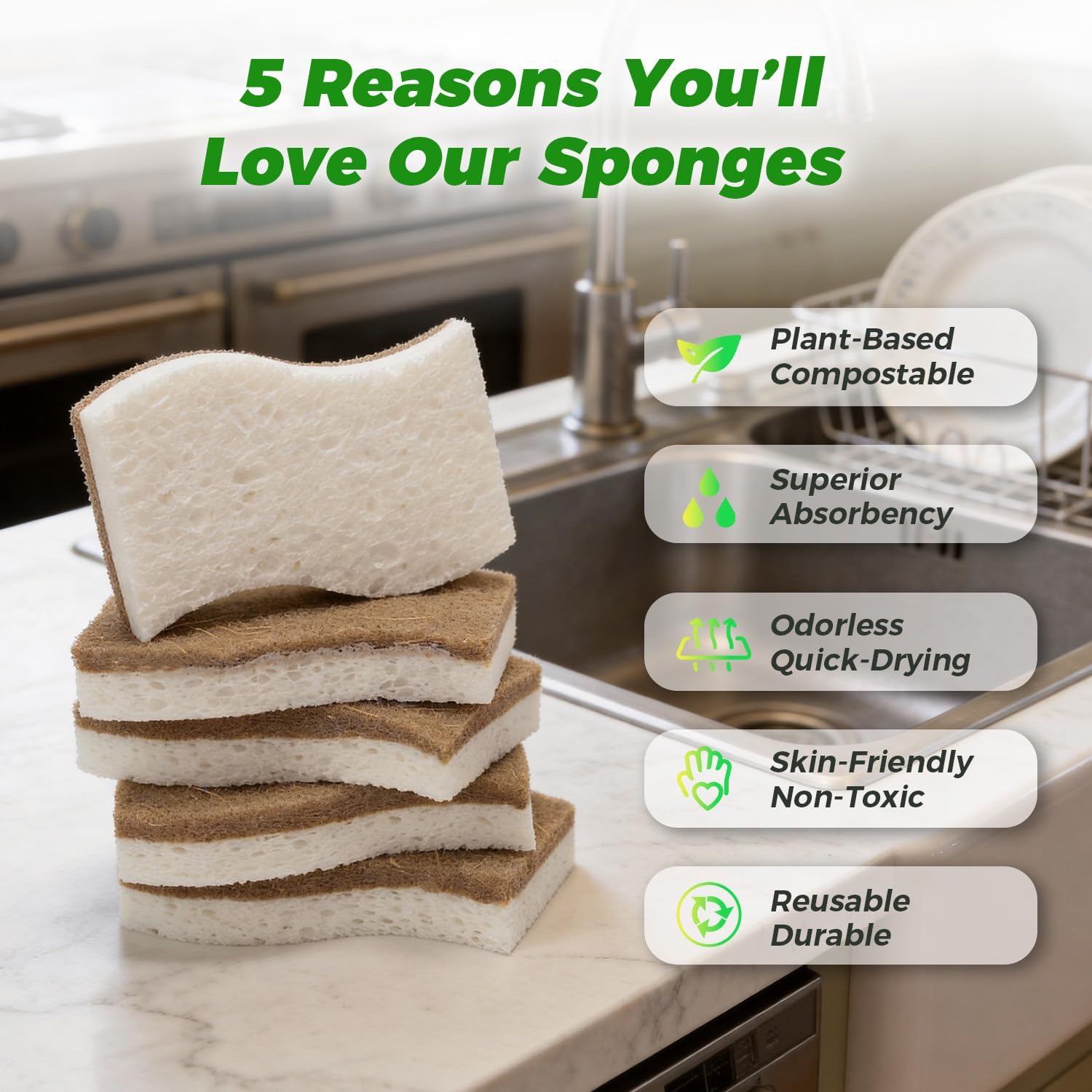 Thumbnail 6 de YFUIF Kitchen Sponges, Cellulose