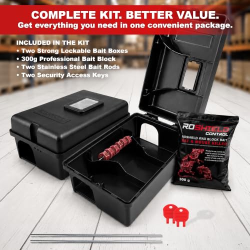 Thumbnail 1 de Roshield External Tamper Proof Rodent Bait Box & Wax Block Kit