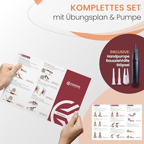Detalle 2 de KIANA SPORTS Gymnastikball & Sitzball – Yoga Ball für Fitness & Büro