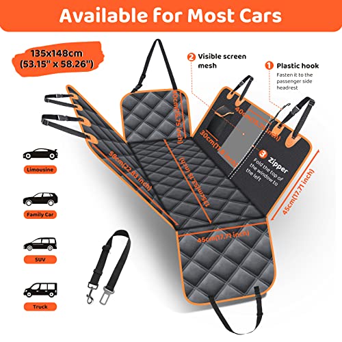 Detalle de KYG Funda para perros en coche — protector impermeable con ventana de malla y libre de pelos
