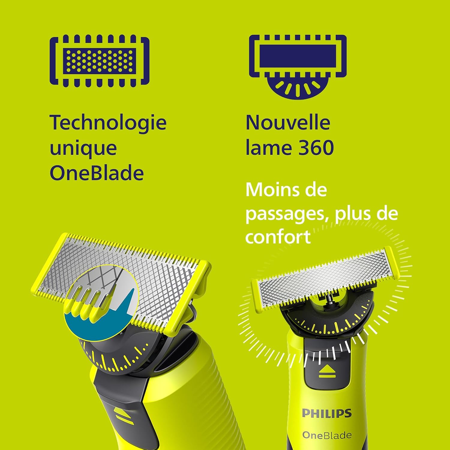 Detalle de Philips OneBlade 360 avec connectivité — rasage et tonte visage et corps (QP4631/30)