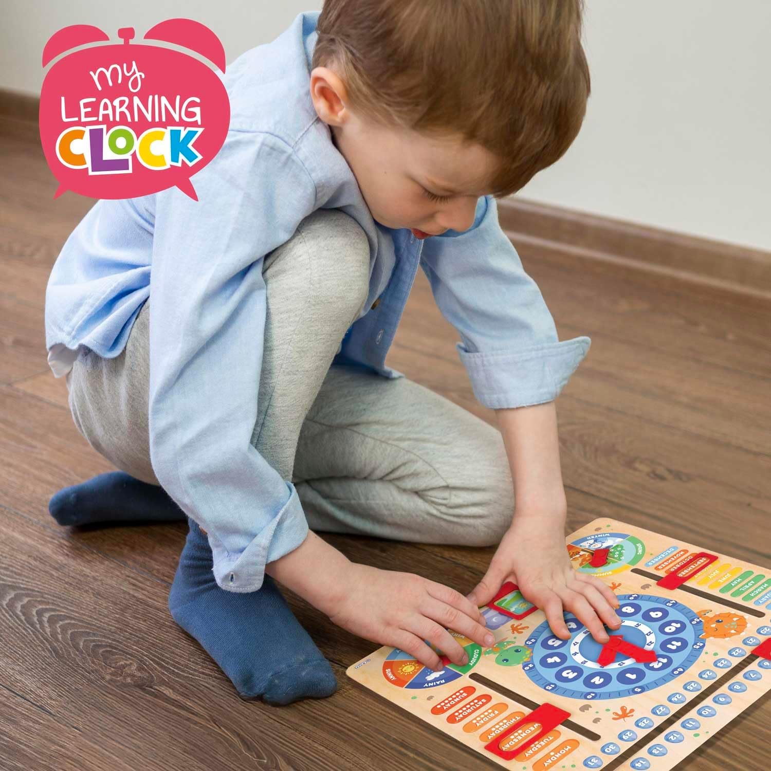 Thumbnail 4 de CRAZE English Learning Clock for Children – Dinosaur‑themed Time and Calendar Learning