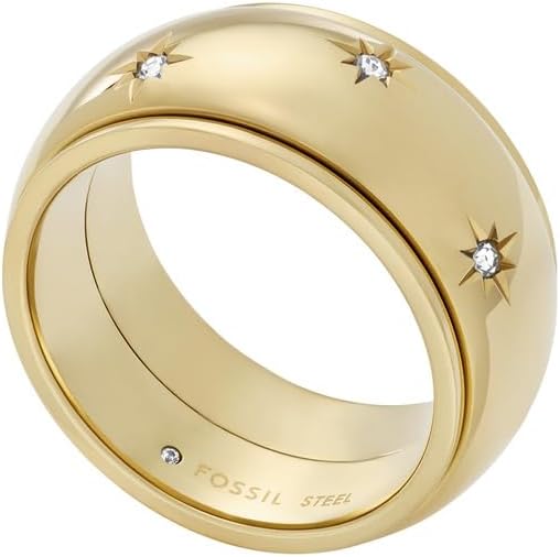 Detalle 2 de Fossil Damen-Edelstahlring Sadie – Goldfarbener Edelstahlring