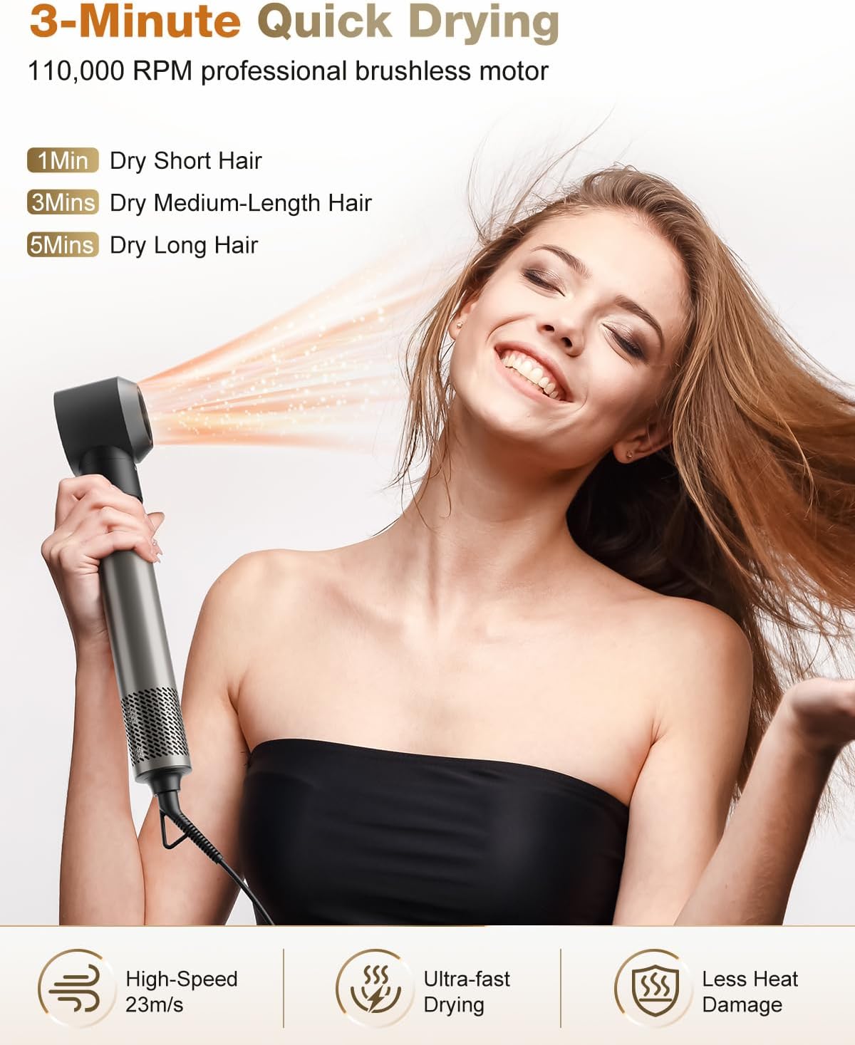 Detalle de 6‑in‑1 Airstyler Profi Warmluftbürste 110000 U/Min 💇♀