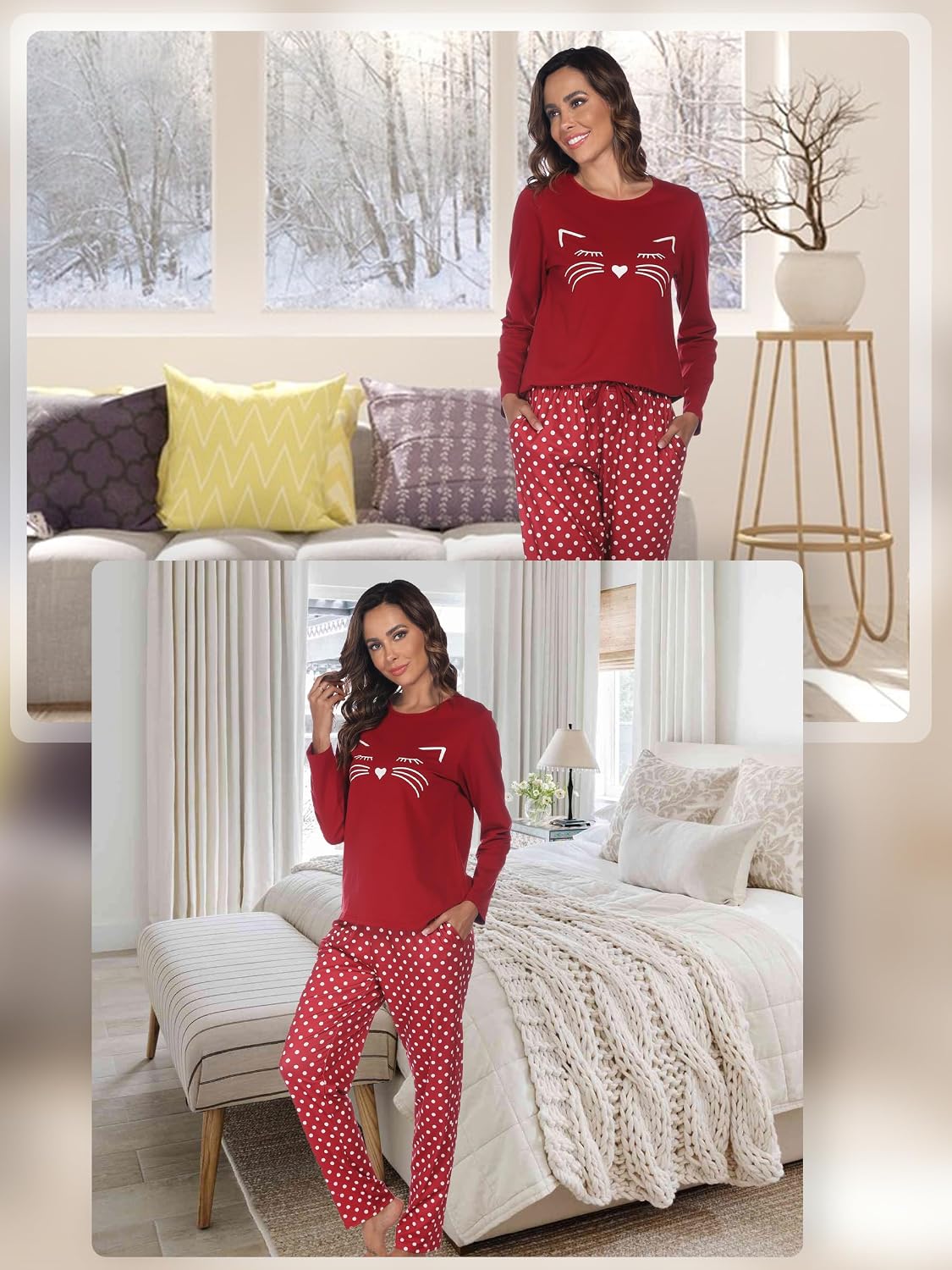 Detalle 2 de Reliwel Pyjama coton femme 2 pièces