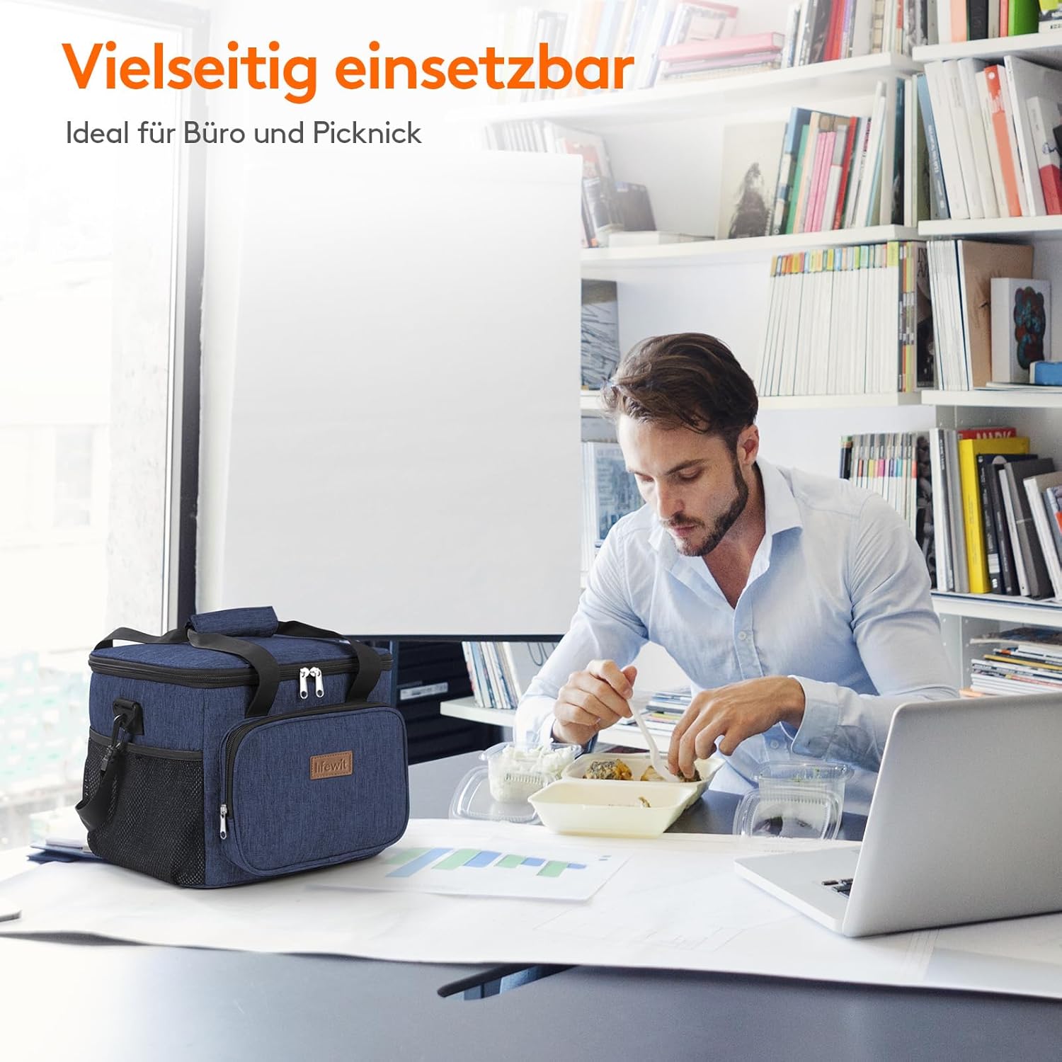 Thumbnail 6 de Lifewit 24L 40 Dosen Kühltasche klein – faltbar, wasserdicht & isoliert (dunkelgrau)