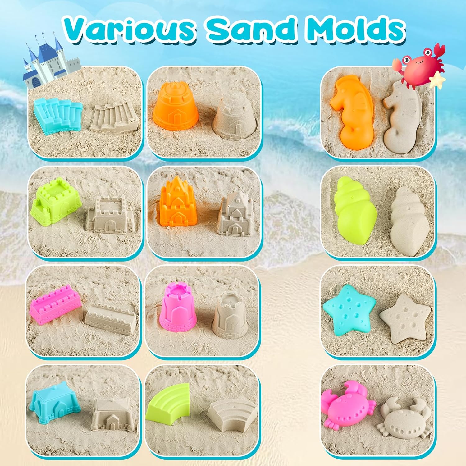 Thumbnail 3 de YIMORE Sandspielzeug Strandset 28 Teile