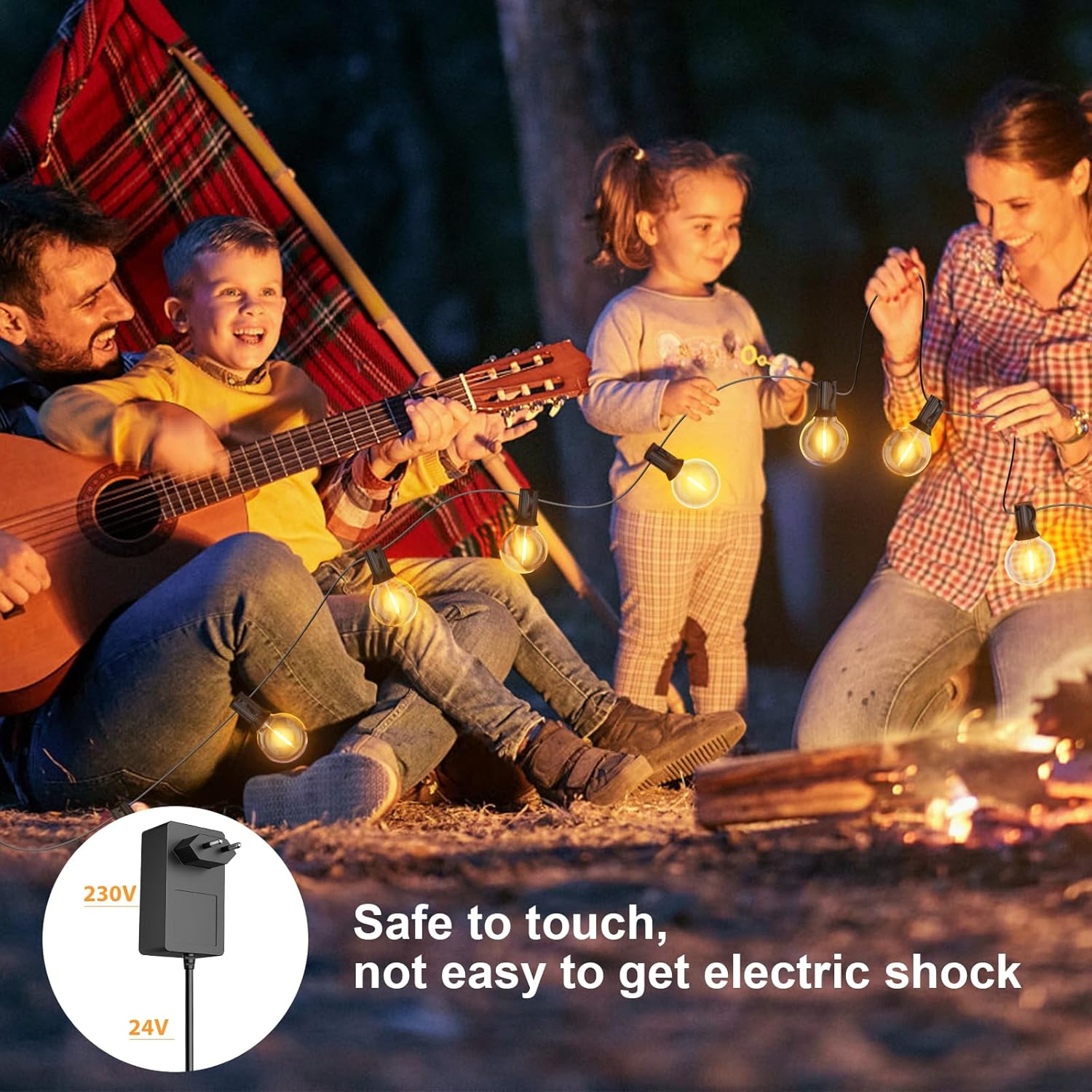 Thumbnail 1 de BokiHuk Catena luminosa da esterno 30 m con lampadine G40, 50+2 sfere e luce calda 2700K