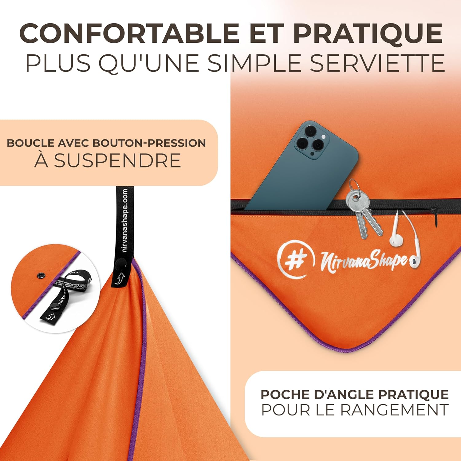 Thumbnail 3 de NirvanaShape Serviettes Microfibre : absorbantes, sèchent vite et ultra-compacts pour sport et voyage