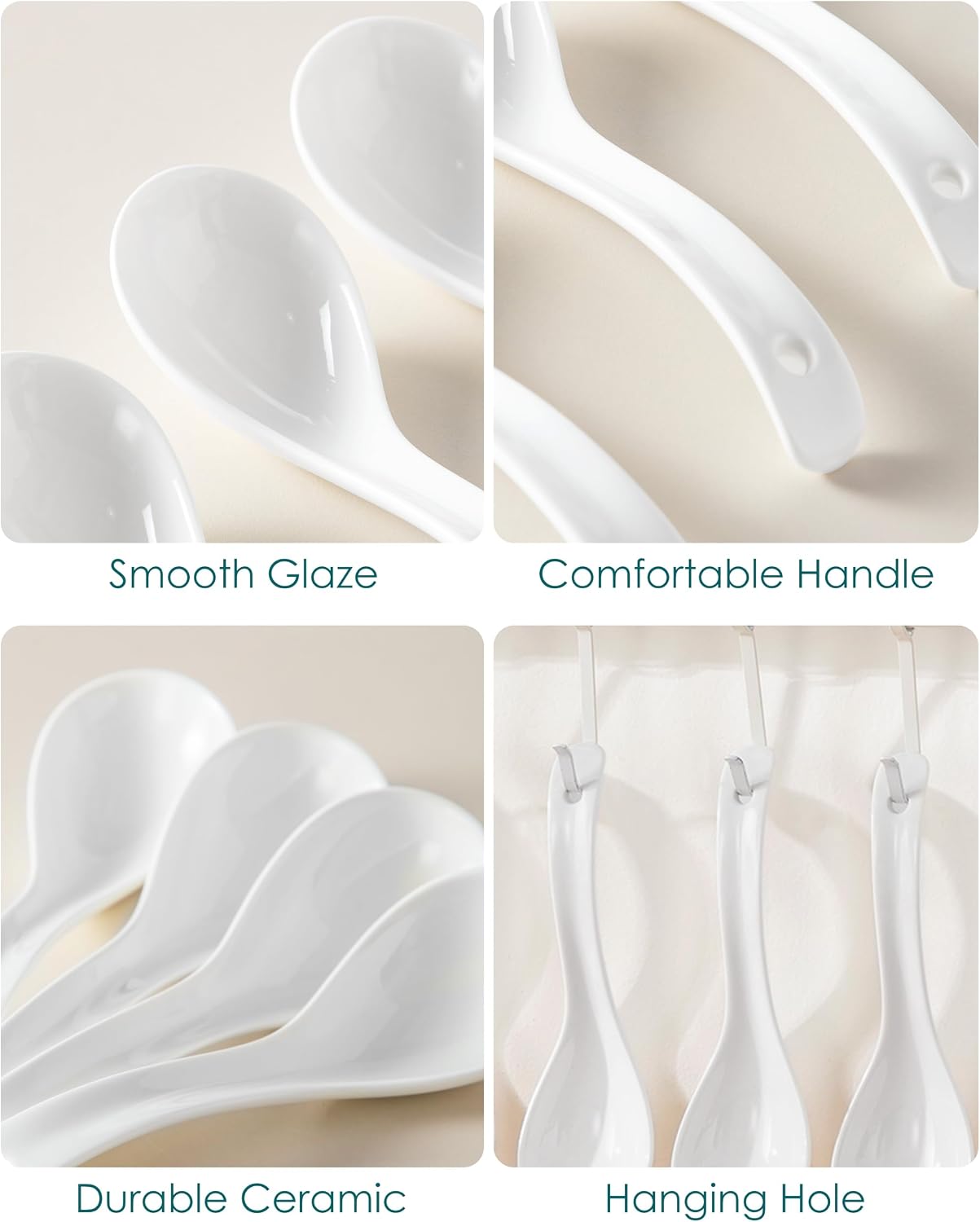 Thumbnail 5 de vancasso Ceramic Soup Spoons, 6.5-Inch