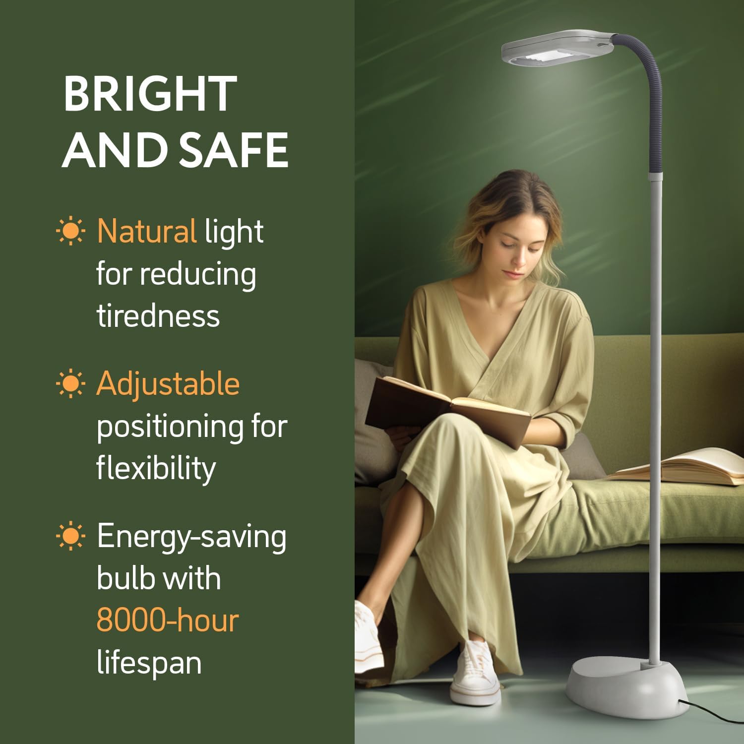 Detalle 2 de Kenley Daylight Lamp reading floor lamp