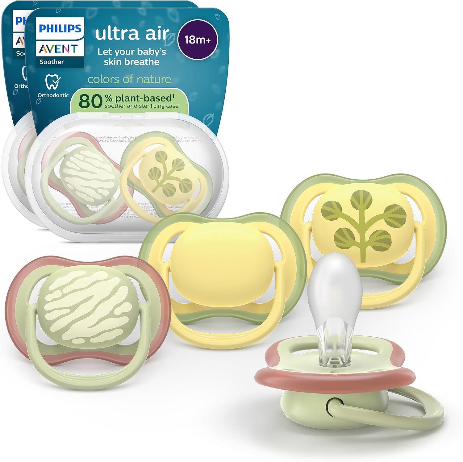 Detalle de Philips Avent SCF349/55 sucettes ultra air orthodontiques pour 18 mois đź‘¶