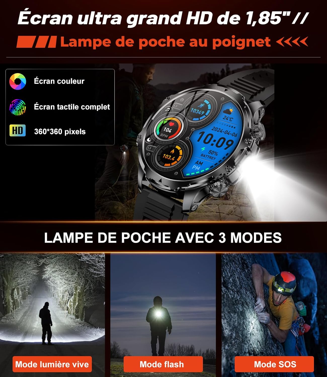 Thumbnail 4 de LIGE FV15 Montre connectée 1,85'' ⌚