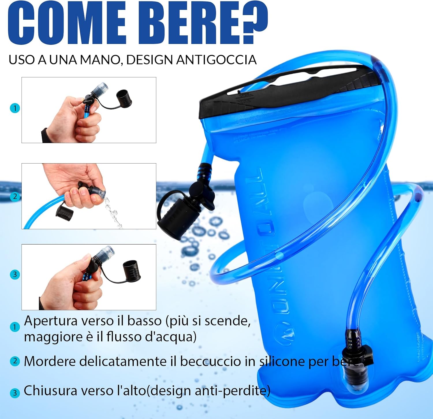 Detalle de ONETOALL Zaino Trail Running: Gilet Running con Sacca Idrica 2L, leggero e riflettente
