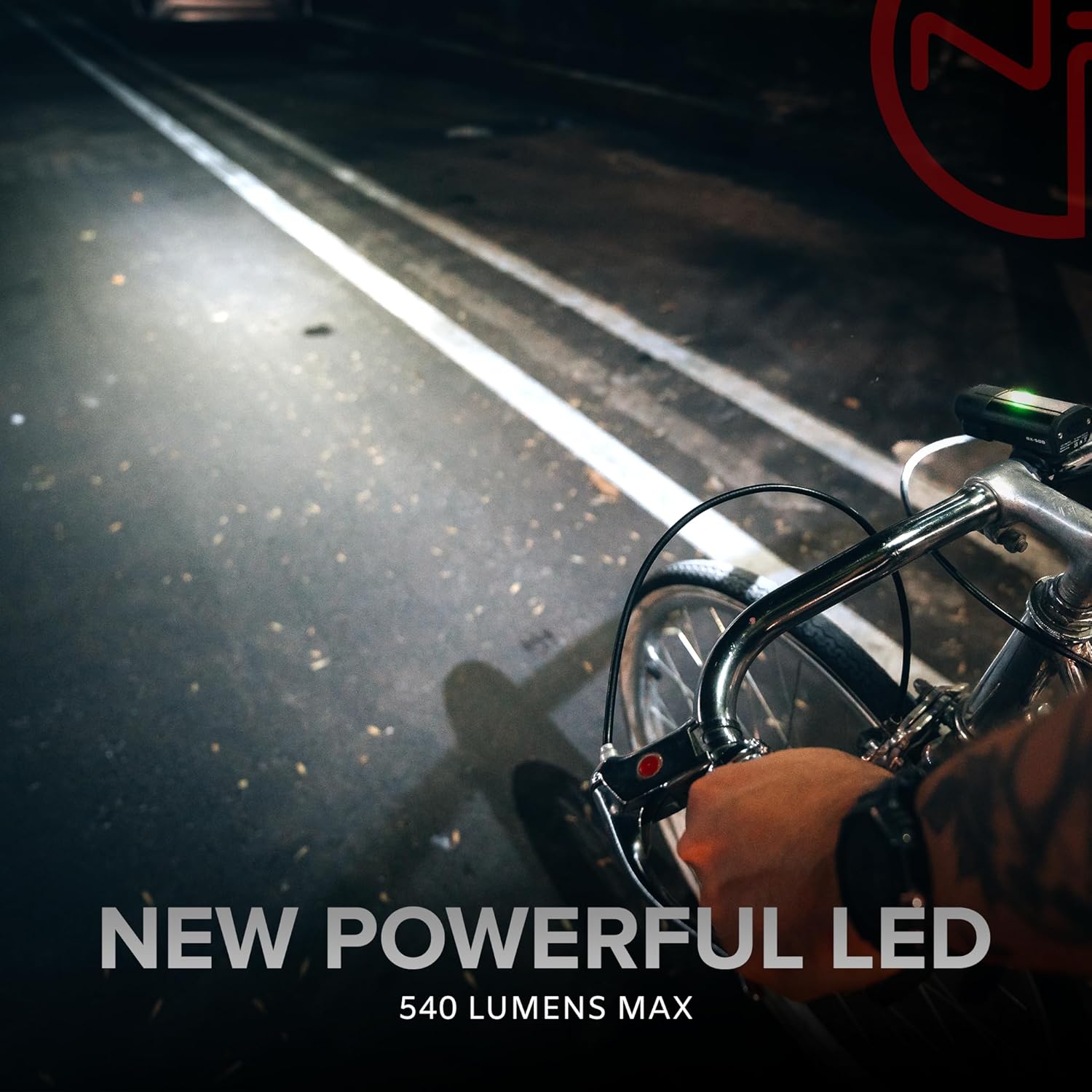 Detalle de NP NIGHT PROVISION Bike Lights Front & Back (540 Lumens) – USB-C Rechargeable Headlight & Taillight Set