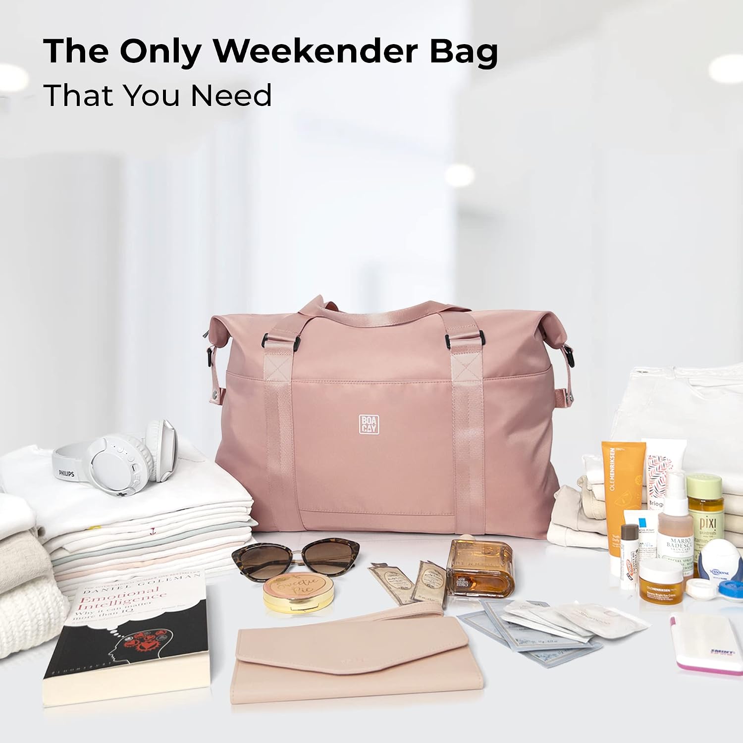 Thumbnail 1 de BOACAY Borsone da viaggio per donne e uomini – Borsa da fine settimana 61×16×38 cm, impermeabile e con tasca bagnato