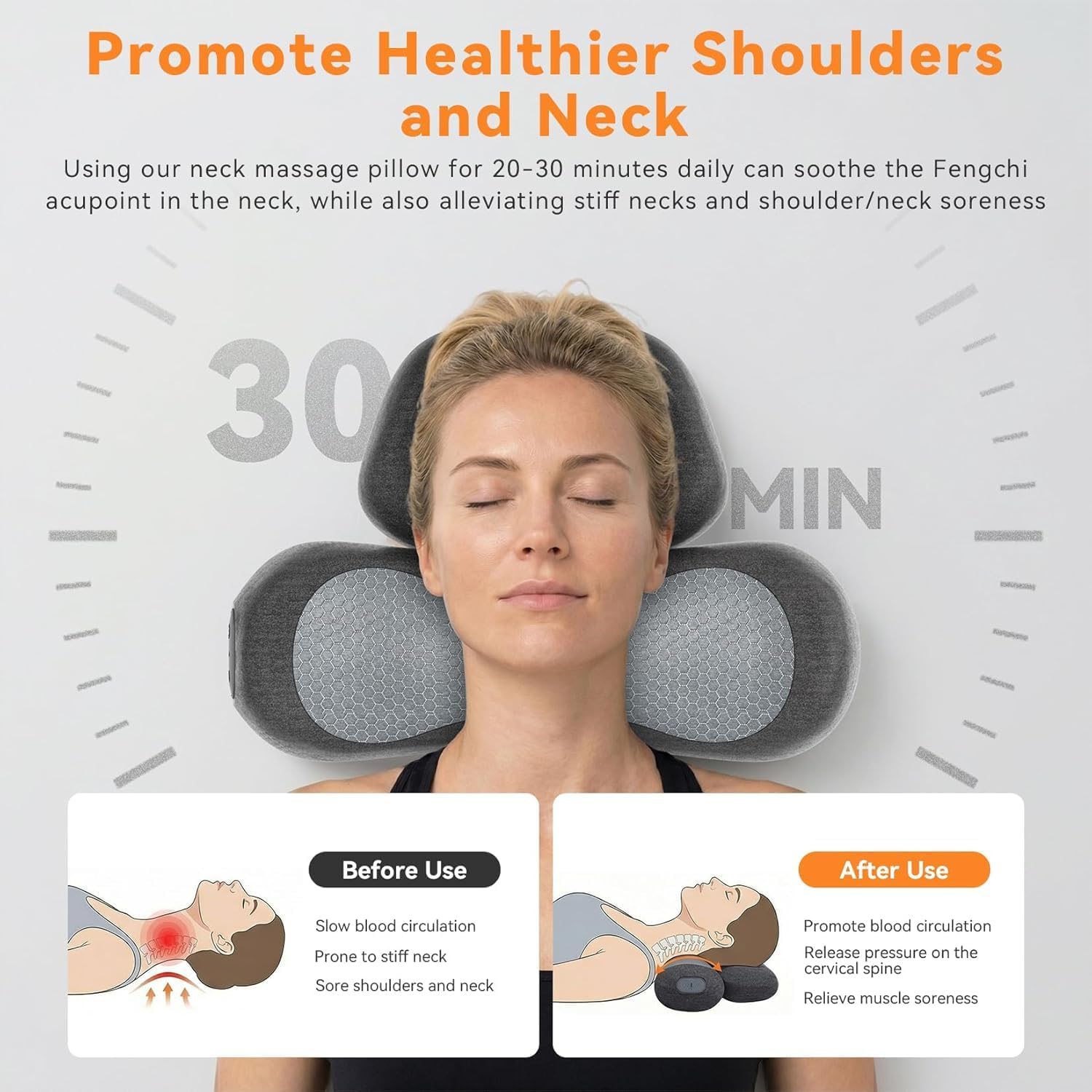Detalle 2 de Yunari 38520 3-in-1 Cordless Heated Neck Pillow with Memory Foam