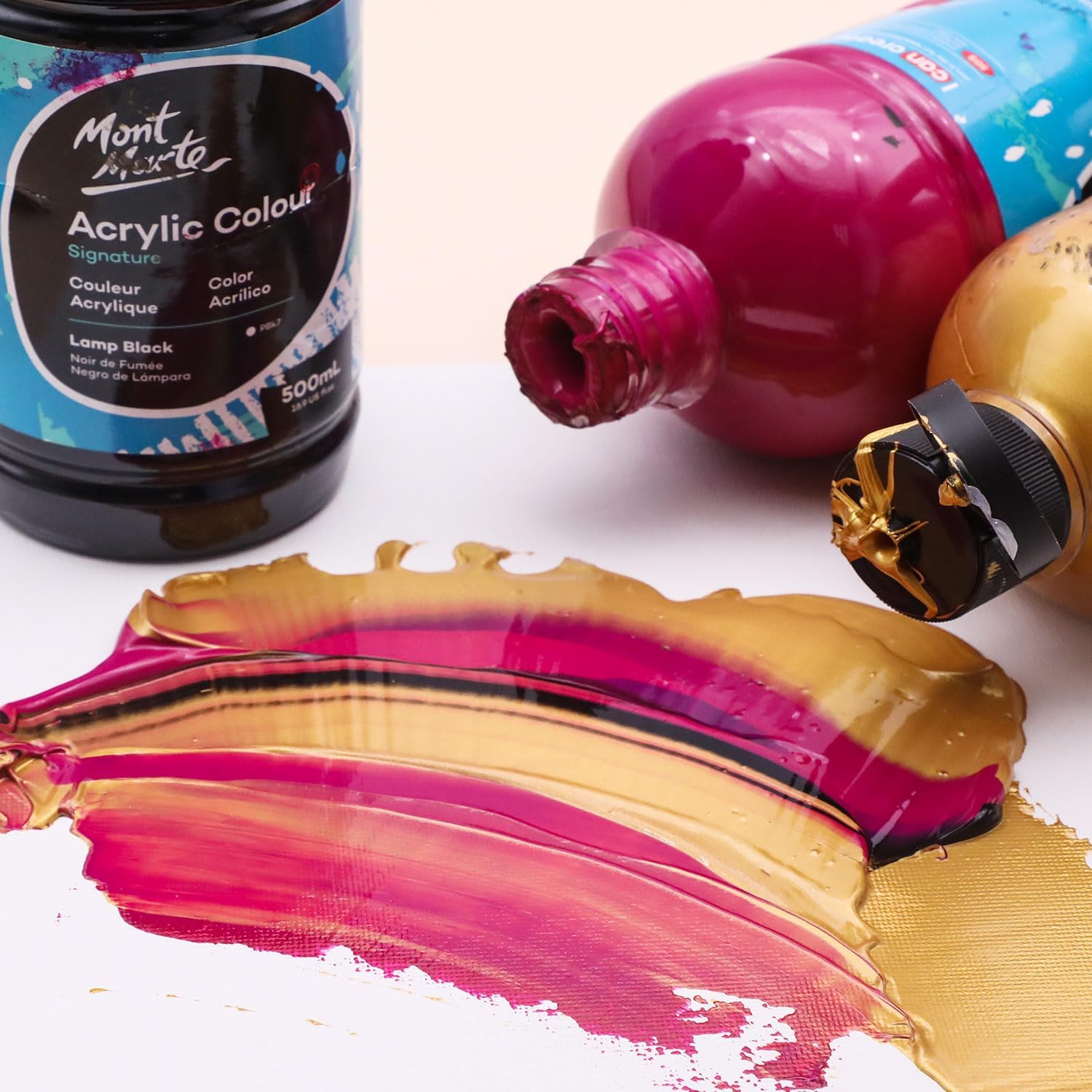 Thumbnail 2 de Mont Marte Signature Black Acrylic Paint (500ml) – Semi-matte, fast-drying