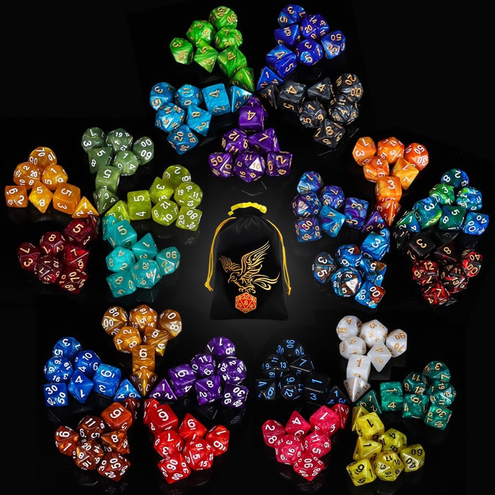 Detalle de QMAY DND dice set 175 polyhedral