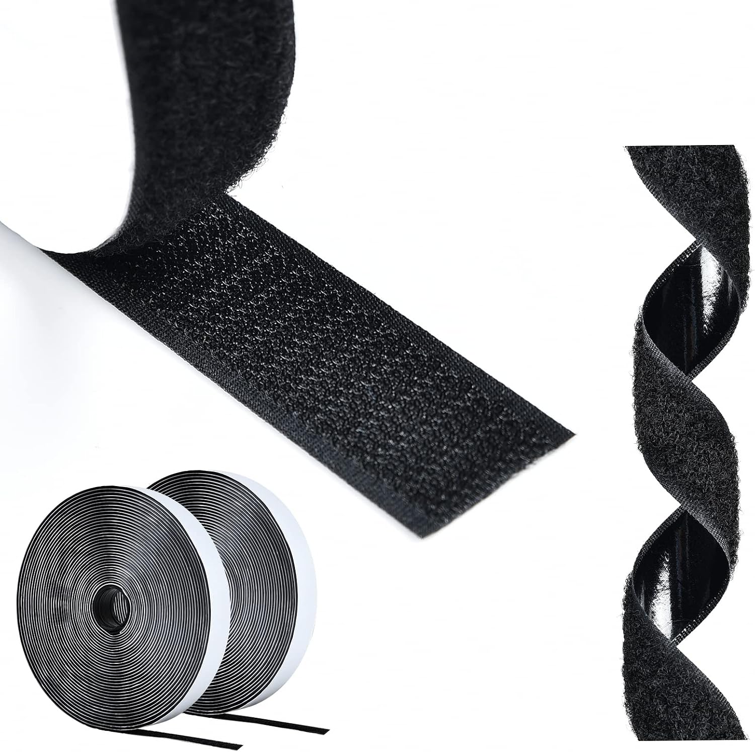 Detalle de AiQInu Feltro Adesivo Forte biadesivo Hook & Loop 20 mm x 5 m (2 rotoli)