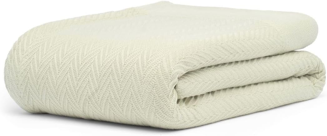 Detalle de 9Threads Herringbone Cotton Blanket 108" × 90"