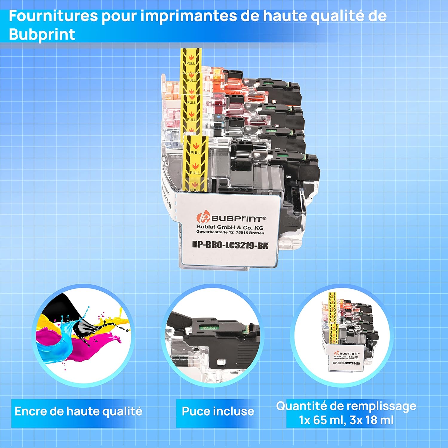 Thumbnail 2 de Bubprint 4 Cartouches d'encre compatibles LC-3219XL pour Brother (MFC-J5330DW/J5335DW/J5730DW/J5930DW/J6530DW/J6535DW/J6930DW/J6935DW)