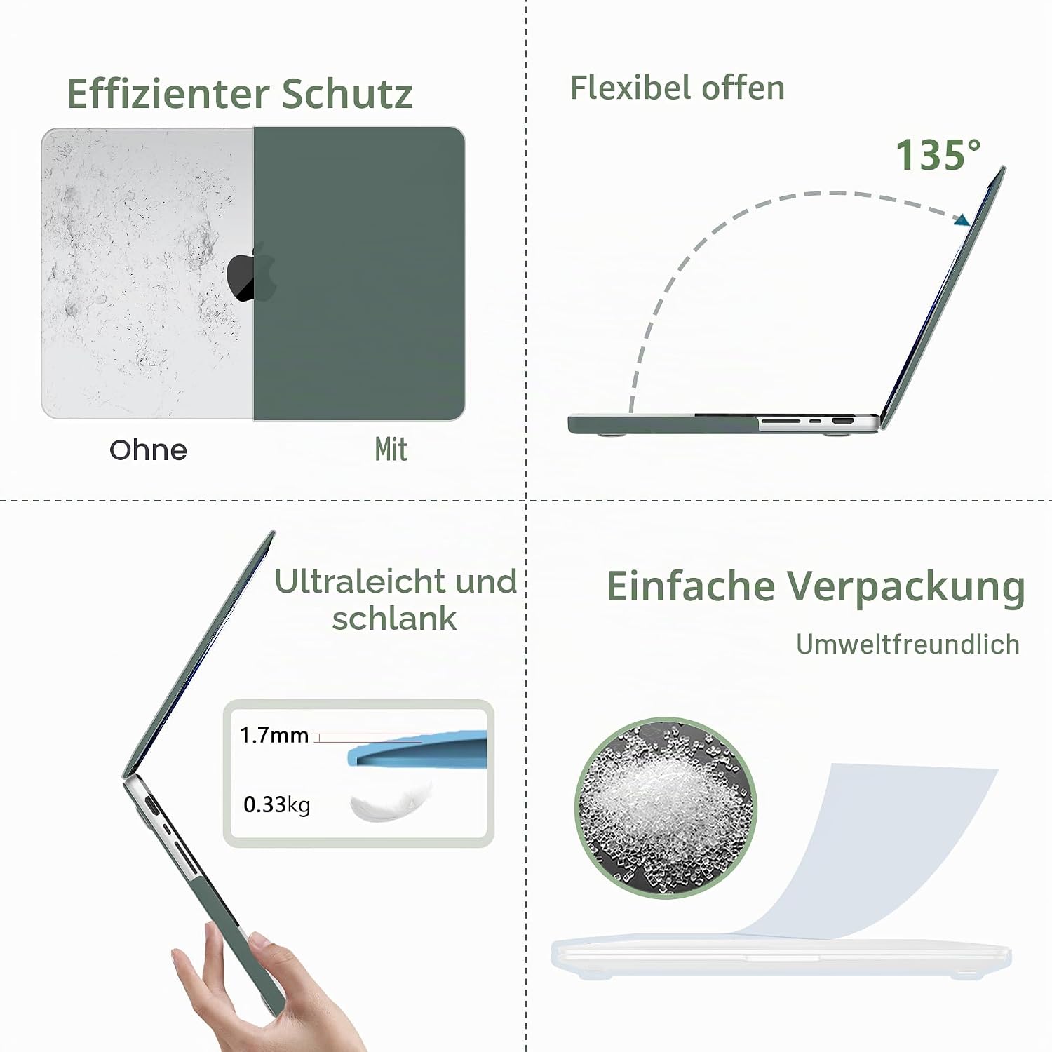 Detalle de MacBook Pro 16 Schutzhülle dunkelgrün