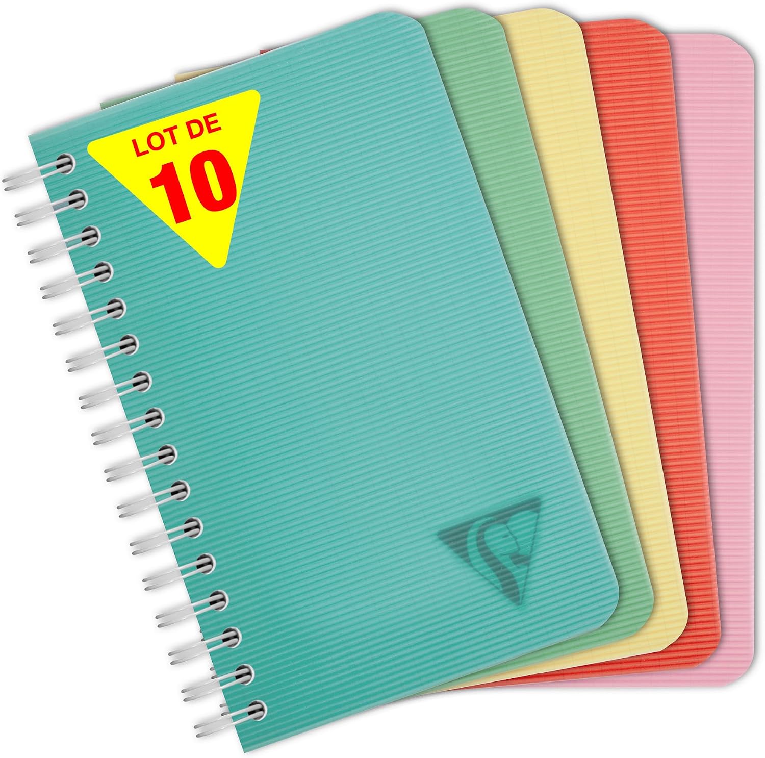 Thumbnail 6 de Clairefontaine Collection Linicolor Fresh – Lot de 5 carnets à spirale A5 (180 pages, 90 g, pétits carreaux)