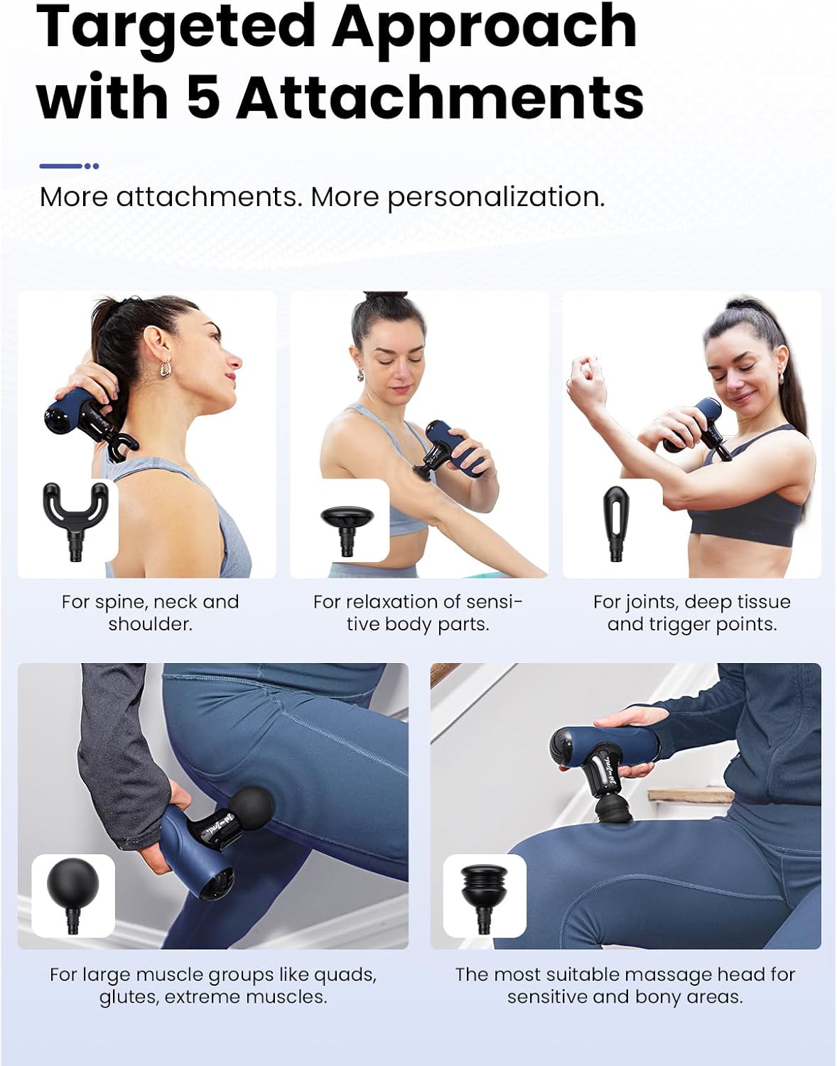Thumbnail 6 de BOB AND BRAD Q2 Mini Massage Gun (Deep Tissue Percussion Massager) – 5 Speeds, 40 dB Quiet, USB-C Charging