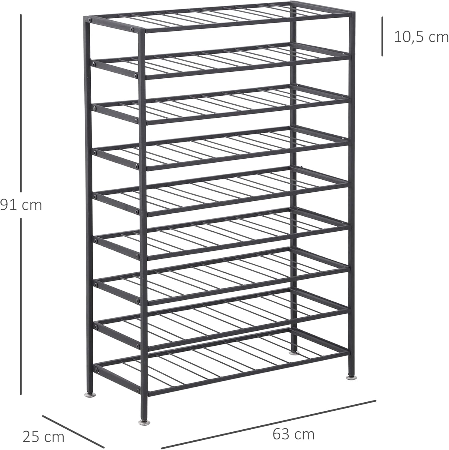 Thumbnail 6 de HOMCOM Étagère à vin Rack – Range-bouteilles 54 bouteilles, métal noir
